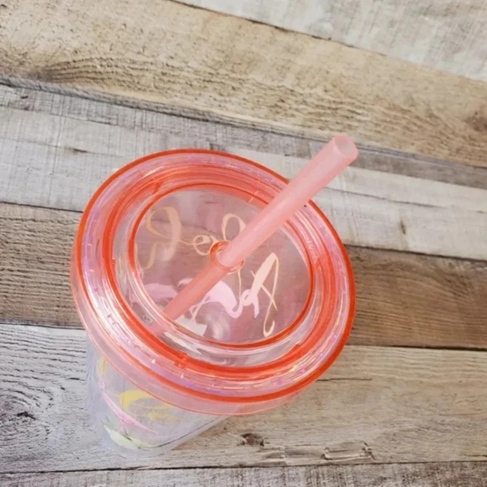 "Aloha" Let's Flamingle Double Wall Tumbler sz 17.5 fl oz - Picture 4 of 4